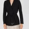 CLAUDIE PIERLOT VALAYA - Blazer Met Ceintuur En Lange Mouwen | Zwart