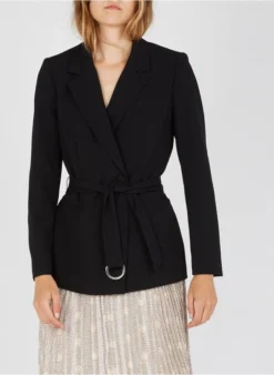 CLAUDIE PIERLOT VALAYA - Blazer Met Ceintuur En Lange Mouwen | Zwart