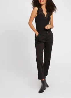 MORGAN Mouwloze Top Met Inzetstukken | Zwart -Kleding Winkel 2610963