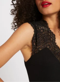MORGAN Mouwloze Top Met Inzetstukken | Zwart -Kleding Winkel 2610964
