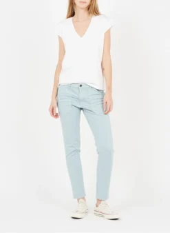 MAS2020-04 - Mouwloze, Katoenen Top Met V-hals | Wit -Kleding Winkel 2867814