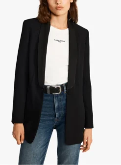 CLAUDIE PIERLOT VAINQUEUR - Jasje Met Sjaalkraag | Zwart