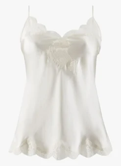 Aubade Zijden Topje Met Kant | Wit