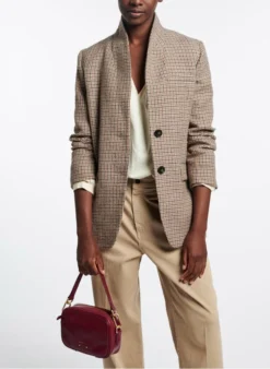 Vanessa Bruno JOVANKA - Geruit, Wollen Jasje Met Sjaalkraag | Veelkleurig