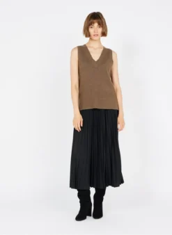 Vila RIL - Gebreide Trui Met V-hals | Bruin -Kleding Winkel 3735982