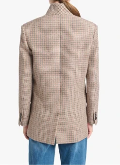 Vanessa Bruno JOVANKA - Geruit, Wollen Jasje Met Sjaalkraag | Veelkleurig -Kleding Winkel 3764504