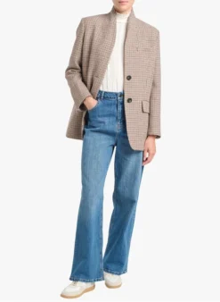 Vanessa Bruno JOVANKA - Geruit, Wollen Jasje Met Sjaalkraag | Veelkleurig -Kleding Winkel 3764507