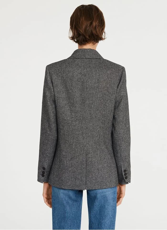 CLAUDIE PIERLOT VILLAGA - Rechte Blazer | Grijs 4 CLAUDIE PIERLOT VILLAGA - Rechte Blazer | Grijs - Afbeelding 4