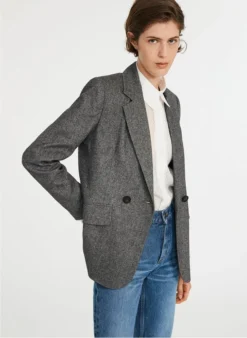 CLAUDIE PIERLOT VILLAGA - Rechte Blazer | Grijs 7 CLAUDIE PIERLOT VILLAGA - Rechte Blazer | Grijs -Kleding Winkel 3835003