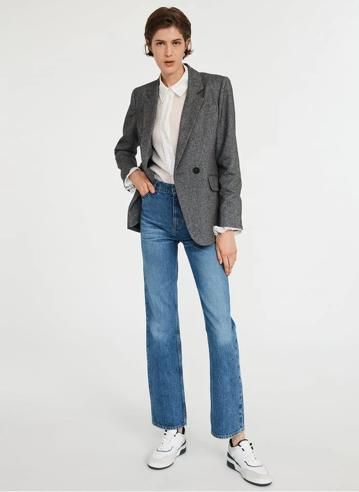 CLAUDIE PIERLOT VILLAGA - Rechte Blazer | Grijs 5 CLAUDIE PIERLOT VILLAGA - Rechte Blazer | Grijs - Afbeelding 5