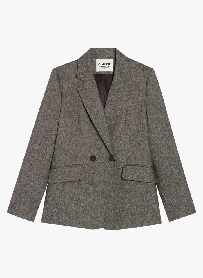 CLAUDIE PIERLOT VILLAGA - Rechte Blazer | Grijs 2 CLAUDIE PIERLOT VILLAGA - Rechte Blazer | Grijs - Afbeelding 2
