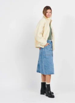 American Vintage HOKTOWN - Fleece Jasje Met Rits | Beige -Kleding Winkel 3858859