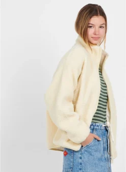 American Vintage HOKTOWN - Fleece Jasje Met Rits | Beige