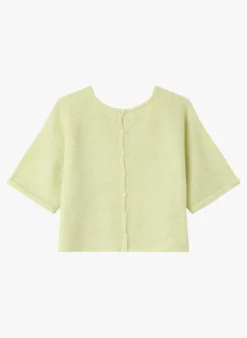 IDYLLE - Top Met Ronde Hals Wolblend | Groen -Kleding Winkel 3913266