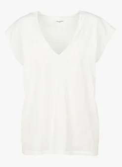 MAS2020-04 - Mouwloze, Katoenen Top Met V-hals | Wit -Kleding Winkel 3919395