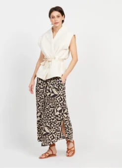 KABO - Katoenen Kimono Met Korte Mouw | Beige -Kleding Winkel 3922075