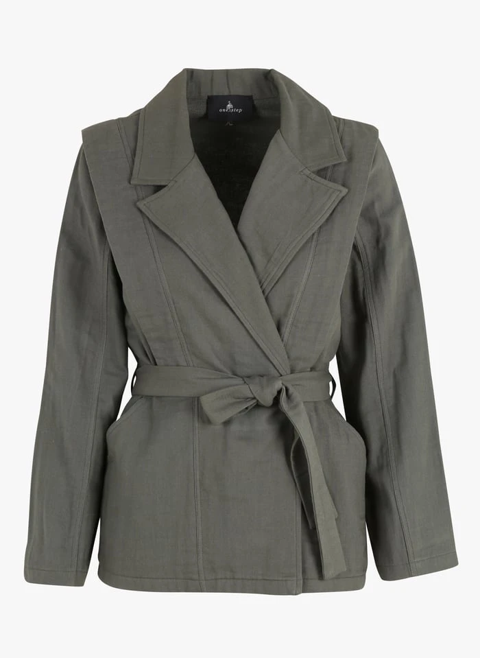 ONE STEP Katoenen Jasje In Kimonostijl | Groen 3 ONE STEP Katoenen Jasje In Kimonostijl | Groen - Afbeelding 3