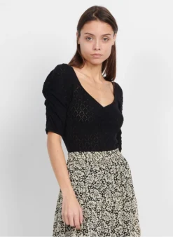 Petite Mendigote ELIO - Top Van Tricot Met V-hals | Zwart