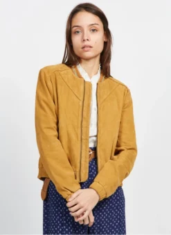 ONE STEP Suède-achtig, Leren Jasje | Bruin