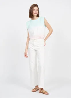 DES PETITS HAUTS FIFELLE - Top Met Ronde Hals En Tie-dyeprint | Groen -Kleding Winkel 3928222