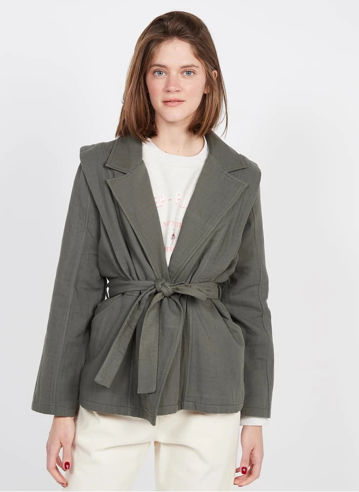 ONE STEP Katoenen Jasje In Kimonostijl | Groen 4 ONE STEP Katoenen Jasje In Kimonostijl | Groen - Afbeelding 4