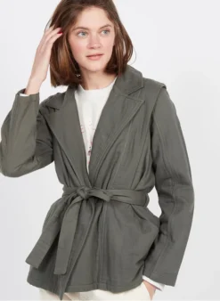 ONE STEP Katoenen Jasje In Kimonostijl | Groen