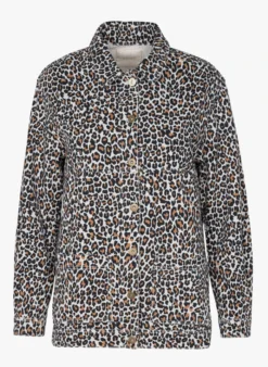 Katoenen Spijkerjasje Met Print | Bruin -Kleding Winkel 3930007