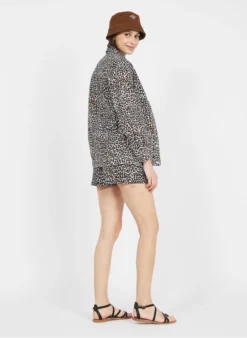 Katoenen Spijkerjasje Met Print | Bruin -Kleding Winkel 3946618