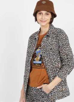 Katoenen Spijkerjasje Met Print | Bruin