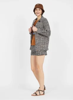 Katoenen Spijkerjasje Met Print | Bruin -Kleding Winkel 3946623