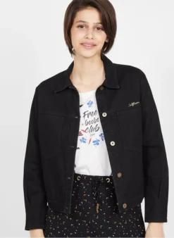 Katoenen Spijkerjasje | Zwart