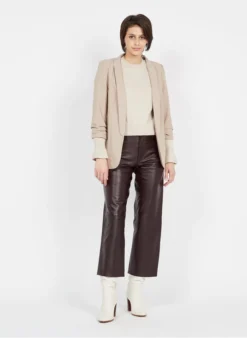 Pieces Effen Blazer Met Aangerimpelde Mouwen | Beige -Kleding Winkel 3947117