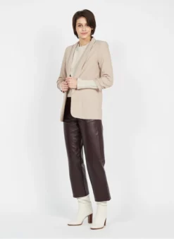Pieces Effen Blazer Met Aangerimpelde Mouwen | Beige -Kleding Winkel 3947121