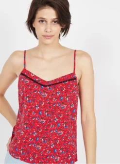 Topje Met Bloemenprint | Rood