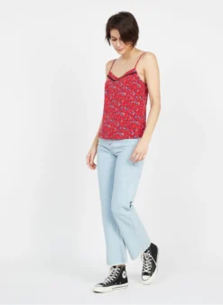 Topje Met Bloemenprint | Rood -Kleding Winkel 3947148