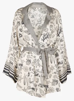 ISABELLA - Kimono Met Print | Wit -Kleding Winkel 3947936