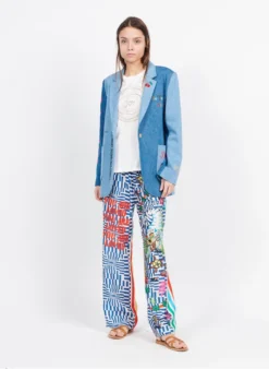 FREYA - Ruimvallende Blazer Met Borduursel Linnenblend | Jeans Verschoten -Kleding Winkel 3951333