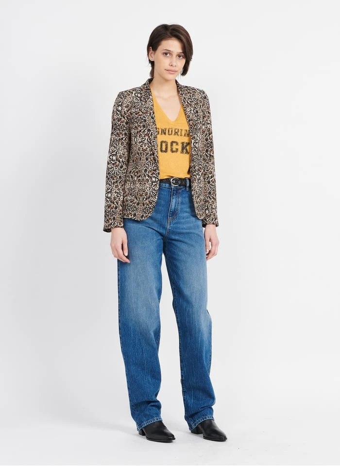 Ikks Getailleerde Blazer Met Print | Bruin 4 Ikks Getailleerde Blazer Met Print | Bruin - Afbeelding 4