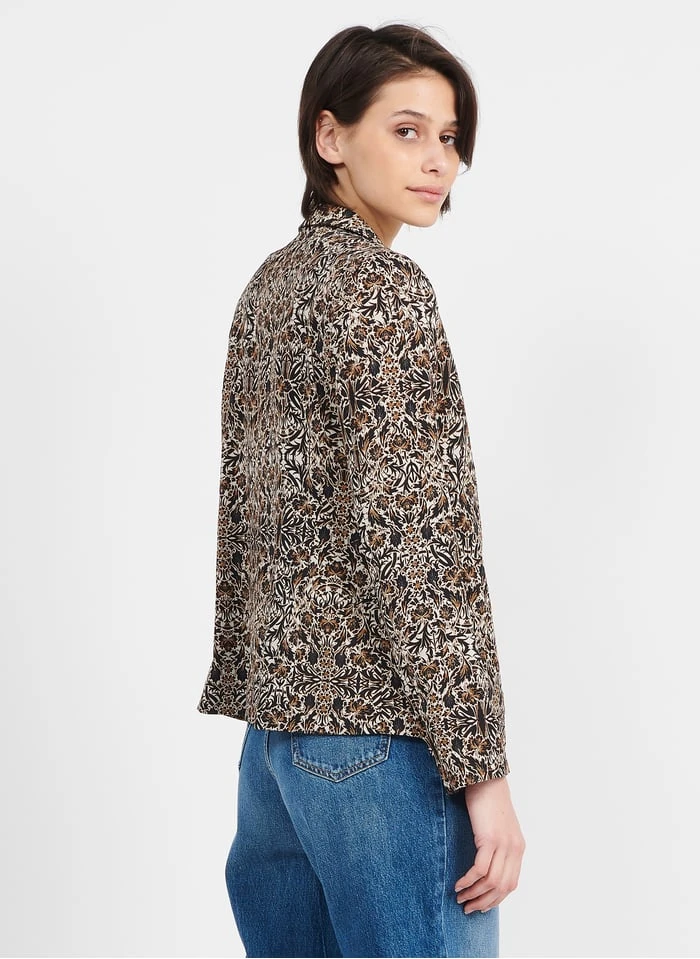 Ikks Getailleerde Blazer Met Print | Bruin 2 Ikks Getailleerde Blazer Met Print | Bruin - Afbeelding 2