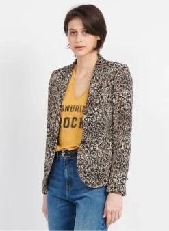 Ikks Getailleerde Blazer Met Print | Bruin