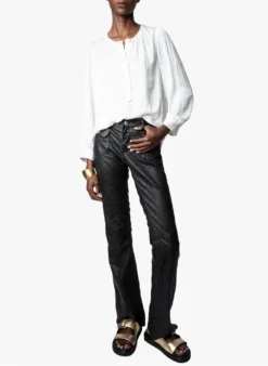 Zadig & Voltaire TECK - Ruimvallende Top Met Knopen | Wit -Kleding Winkel 3966557