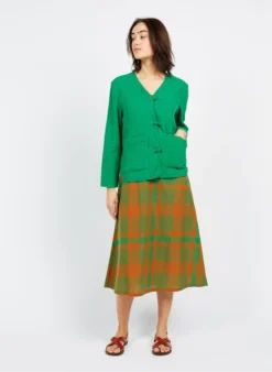 Katoenen Jasje Met Textuur | Groen -Kleding Winkel 3969711