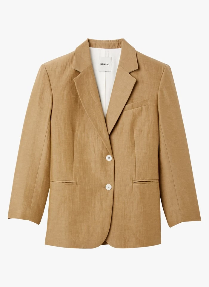 Sandro ROBANNE - Jasje Met Reverskraag | Beige 2 Sandro ROBANNE - Jasje Met Reverskraag | Beige - Afbeelding 2