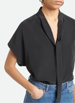 Vanessa Bruno ASHLEY - Top Met Strikkraag | Zwart -Kleding Winkel 3978409