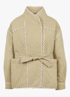 Suncoo ENZO - Jasje Van Katoenmix Met Opstaande Kraag | Kaki -Kleding Winkel 3978949