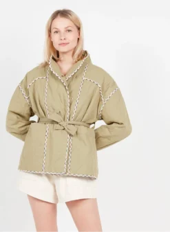 Suncoo ENZO - Jasje Van Katoenmix Met Opstaande Kraag | Kaki