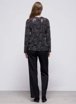 THE KOOPLES Top Met Stras En Ronde Hals | Zwart -Kleding Winkel 3983865