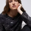 THE KOOPLES Top Met Stras En Ronde Hals | Zwart