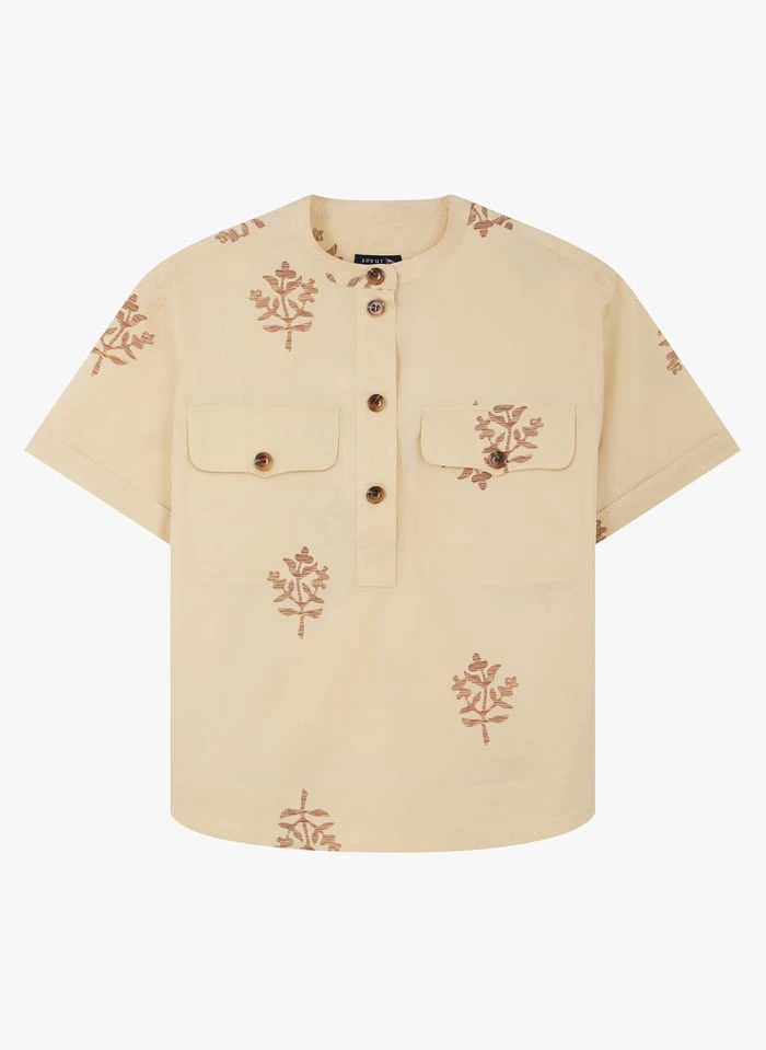 Soeur TAHITI - Top Van Poplin Katoen Met Print | Beige 3 Soeur TAHITI - Top Van Poplin Katoen Met Print | Beige - Afbeelding 3