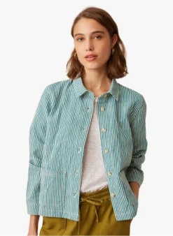 ERWOAN - Jasje Met Knoopsluiting Katoenblend | Gestreepte